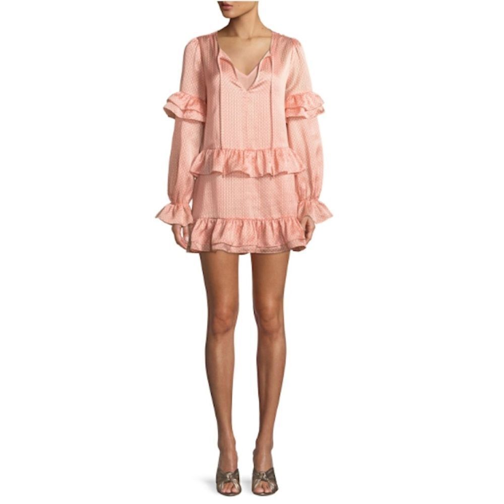 Tularosa "Darla" Polka Dot Ruffle Mini Dress S